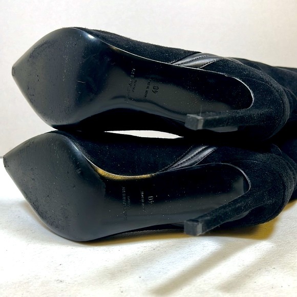 SAINT LAURENT HIGH HEEL BOOTS IN BLACK SUEDE - Picture 8 of 11